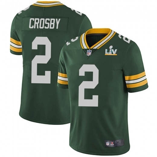 Men's Green Bay Packers #2 Mason Crosby Green NFL 2021 Super Bowl LV Stitched Jersey